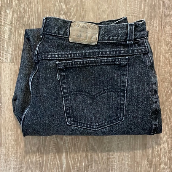 VINTAGE Levi’s Silver Tab 900 Series Acid Wash 80s 90s Black Denim Stone Wash - Picture 1 of 9